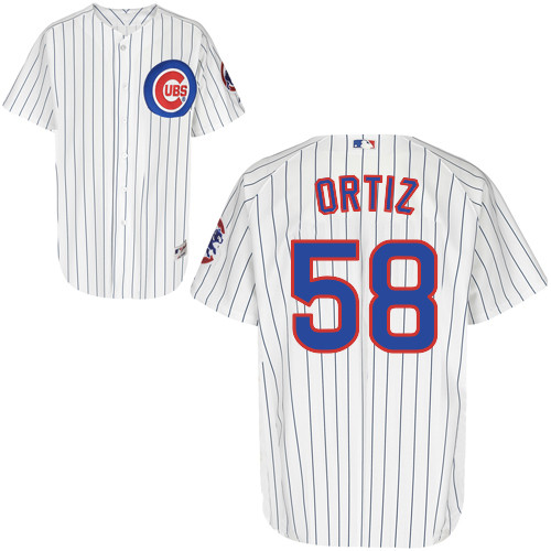 Joseph Ortiz #58 MLB Jersey-Chicago Cubs Men's Authentic Home White Cool Base Baseball Jersey